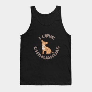 I LOVE CHIHUAHUAS Dog Lover Circle Design Tank Top